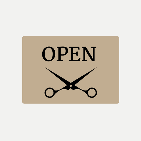 Barber Shop or Hair Salon Open Scissors Sign Template